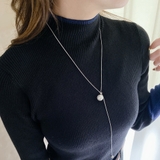 パール付Y字ステンレスロングネックレス サージカルステンレス316Lラリエット | FACION | 詳細画像7