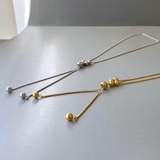 Y字ボールステンレスロングネックレス サージカルステンレス316Lラリエット | FACION | 詳細画像3 