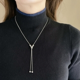 Y字ボールステンレスロングネックレス サージカルステンレス316Lラリエット | FACION | 詳細画像8 