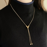 Y字ボールステンレスロングネックレス サージカルステンレス316Lラリエット | FACION | 詳細画像9 