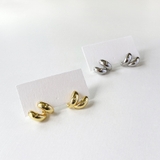 2WAYプランプダブルメタルフープピアス   シルバーゴールド レディース | FACION | 詳細画像2 