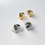 幅広ロールメタルフープピアス 変形シルバーゴールド レディース | FACION | 詳細画像1