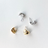 幅広ロールメタルフープピアス 変形シルバーゴールド レディース | FACION | 詳細画像2