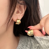 幅広ロールメタルフープピアス 変形シルバーゴールド レディース | FACION | 詳細画像6