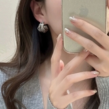 大振りレイヤードラインフープピアス 幅広シルバーゴールド大きめレディース | FACION | 詳細画像7 