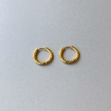 ゴールド | スクラッチカットステンレスフープピアス 中折れ ワンタッチ 開閉式 | FACION