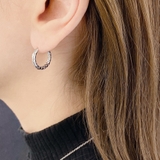 スクラッチカットステンレスフープピアス 中折れ ワンタッチ 開閉式 | FACION | 詳細画像7