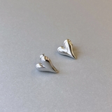 シルバー | ニュアンスハートステンレスピアス サージカルステンレス316L  レディース | FACION