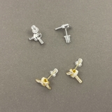 ジルコニアストーン付リボンピアス  レディースノット結び | FACION | 詳細画像3 