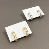 ジルコニアストーンC型フープピアス レディースシルバーゴールド | FACION | 詳細画像1 