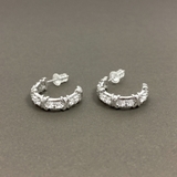 シルバー | ジルコニアストーンC型フープピアス レディースシルバーゴールド | FACION