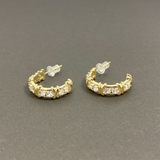 ゴールド | ジルコニアストーンC型フープピアス レディースシルバーゴールド | FACION