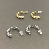 ジルコニアストーンC型フープピアス レディースシルバーゴールド | FACION | 詳細画像2 