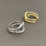 ストーン付C型クロスリング 指輪 ジルコニア レディース ノット | FACION | 詳細画像2