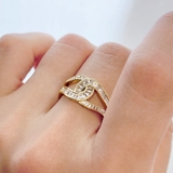 ストーン付C型クロスリング 指輪 ジルコニア レディース ノット | FACION | 詳細画像7