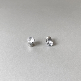 シルバー 6mm | ジルコニアステンレスマグネットピアス 両耳用 イヤリング | FACION
