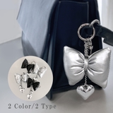 リボンクッションハートチェーンキーリング バッグチャーム キーホルダー | FACION | 詳細画像1