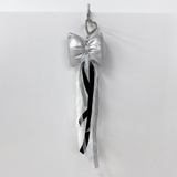 シルバー | リボンクッション&ファーキーリング バッグチャーム キーホルダー ハンドメイド | FACION