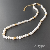 Aタイプ | 淡水パールデザインステンレスネックレス レディース サージカルステンレス | FACION