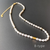 Bタイプ | 淡水パールデザインステンレスネックレス レディース サージカルステンレス | FACION