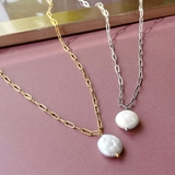 大粒淡水パールステンレスネックレス レディース 淡水真珠 | FACION | 詳細画像1