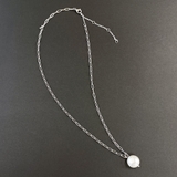 シルバー | 大粒淡水パールステンレスネックレス レディース 淡水真珠 | FACION