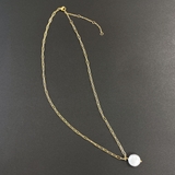 ゴールド | 大粒淡水パールステンレスネックレス レディース 淡水真珠 | FACION