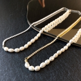 淡水パール&ストーンチェーンネックレスレディース 女性 オケージョン | FACION | 詳細画像2