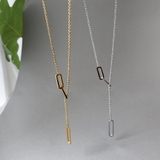 スクエアY字ロングステンレスネックレス ロングチェーン サージカルステンレス | FACION | 詳細画像4 