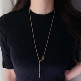 スクエアY字ロングステンレスネックレス ロングチェーン サージカルステンレス | FACION | 詳細画像5 