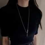 スクエアY字ロングステンレスネックレス ロングチェーン サージカルステンレス | FACION | 詳細画像8 