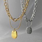 英字プレート2連ステンレスネックレス アレルギー対応 つけっぱなし | FACION | 詳細画像6 