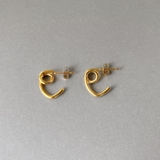 ゴールド | ニュアンスハートフープステンレスピアス 316L サージカルステンレス | FACION