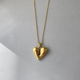 ゴールド | ドロップハートステンレスネックレス ペンダント サージカルステンレス | FACION