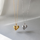 ドロップハートステンレスネックレス ペンダント サージカルステンレス | FACION | 詳細画像3 