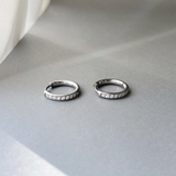 シルバー | CZワンタッチステンレスフープピアス 両耳用 サージカルステンレス | FACION