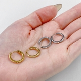 CZワンタッチステンレスフープピアス 両耳用 サージカルステンレス | FACION | 詳細画像11 