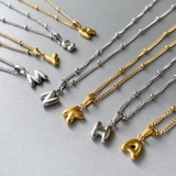 イニシャルモチーフステンレスネックレス アルファベット ペンダント | FACION | 詳細画像1 