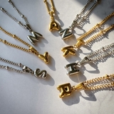 イニシャルモチーフステンレスネックレス アルファベット ペンダント | FACION | 詳細画像4 