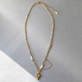 ゴールド | ハートデザインチェーンステンレスネックレス サージカルステンレス | FACION