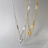 ハートデザインチェーンステンレスネックレス サージカルステンレス | FACION | 詳細画像5