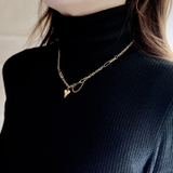 ハートデザインチェーンステンレスネックレス サージカルステンレス | FACION | 詳細画像9