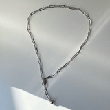 シルバー  | Y字レオンチェーンステンレスネックレス サージカルステンレス SUS316L | FACION