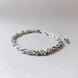 シルバー | ボリュームステンレスチェーンブレスレット ブレス 男女兼用 | FACION