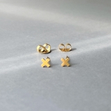 ゴールド | プチクロス十字ステンレスピアス エックス X型 | FACION