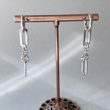 シルバー  | ハングチェーン開閉式ステンレスピアス サージカルステンレス 金属アレルギー対応 | FACION