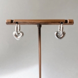 シルバー | ぷっくりハートステンレスフープピアス サージカルステンレス 金属アレルギー対応 | FACION