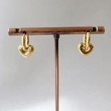 ゴールド | ぷっくりハートステンレスフープピアス サージカルステンレス 金属アレルギー対応 | FACION