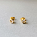 ゴールド | ジルコニアラウンドステンレススタッドピアス ピアス 両耳用 | FACION