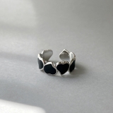 ブラック | ドロップハートステンレスリング 指輪 レディース | FACION